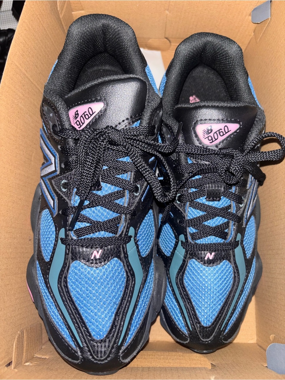 New Balance Kids Blue & Black Sneakers with Pink Accents
